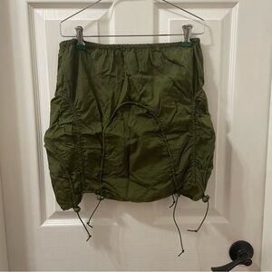PrettyLittleThing Olive Green Drawstring Cargo Mini Skirt